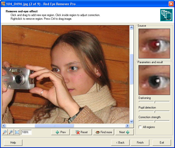 Red Eye Remover Pro screen shot
